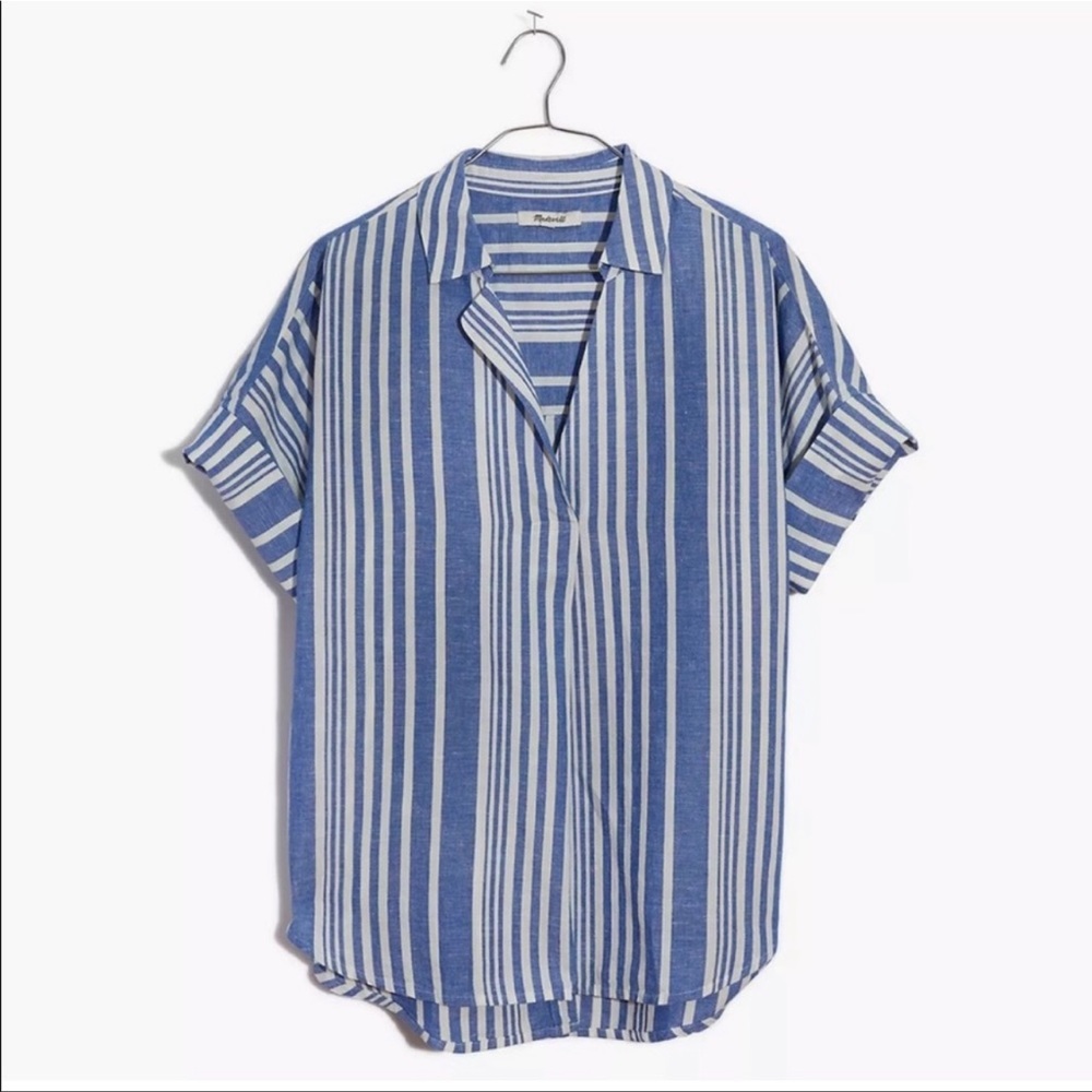 Madewell Courier Button Back Shirt in Hinsdale Stripe